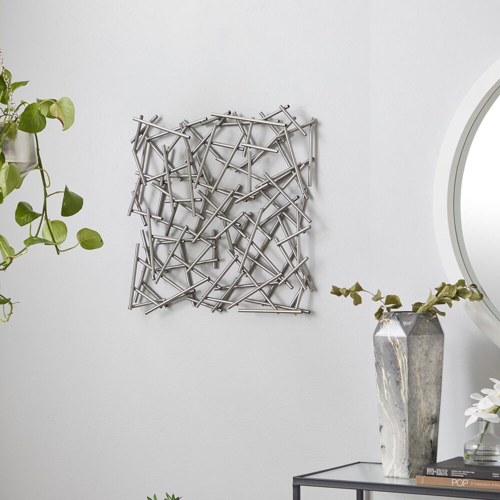 Maple and Jade 20&quot; x 20&quot; Wall Decor in Silver, , large