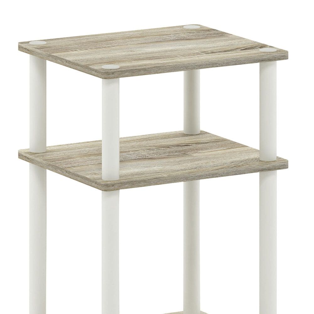HOMLUX 3-Tier End Table in Sonoma Oak and White, , large
