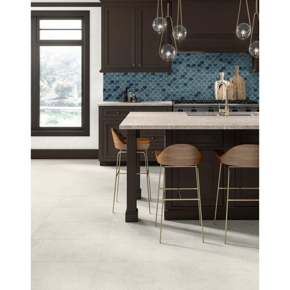 Dal-Tile Miramo Aqua 3&quot; Fan Undulated on 13.25&quot; x 12.75&quot; Ceramic Mosaic Sheet, , large