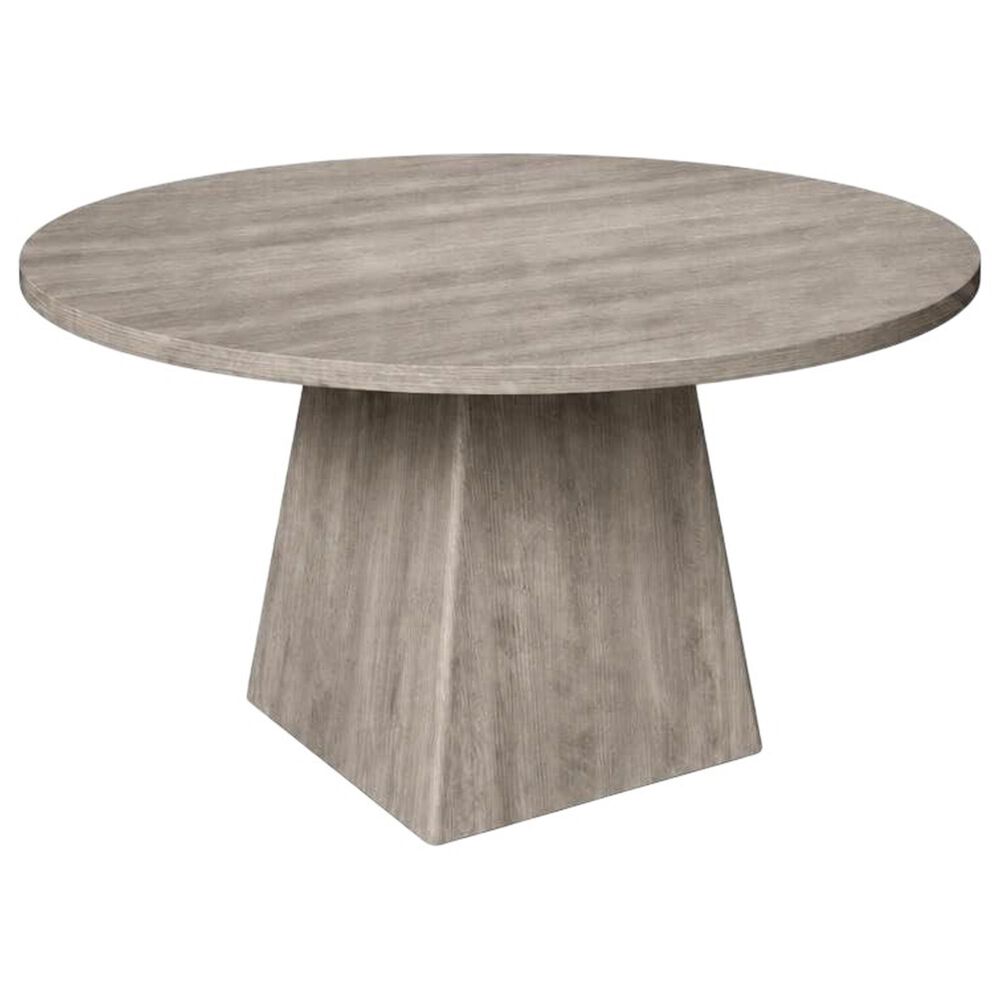 GARVEE 47" Round Dining Table with Pedestal Base in Gray - Table Only, , large