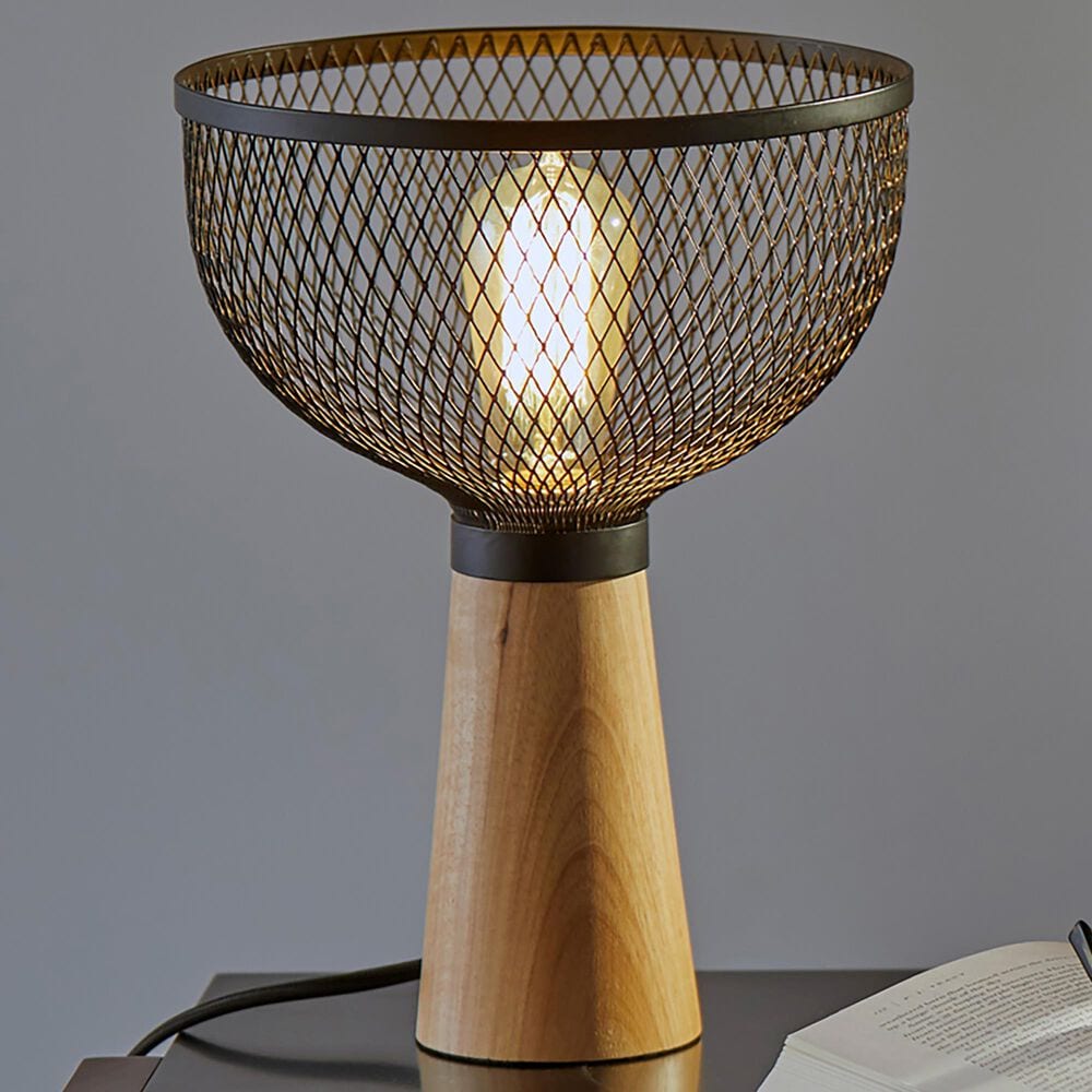 Adesso Dale Table Lamp in Matte Black and Natural, , large