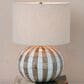 Teak Interiors Collected Notions Striped Table Lamp in Natural, , large