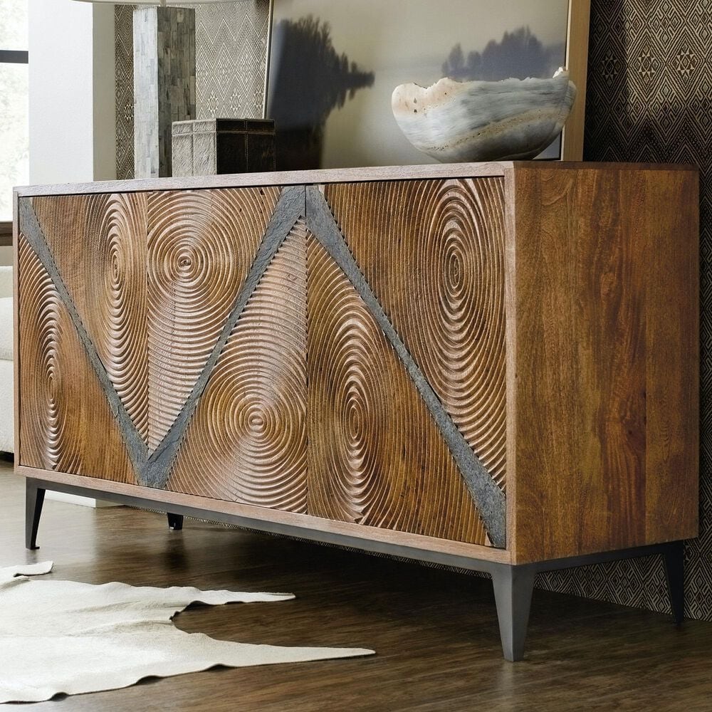 Hooker Furniture Commerce and Market 69&quot; Vortex Entertainment Console in Mango and Slate, , large