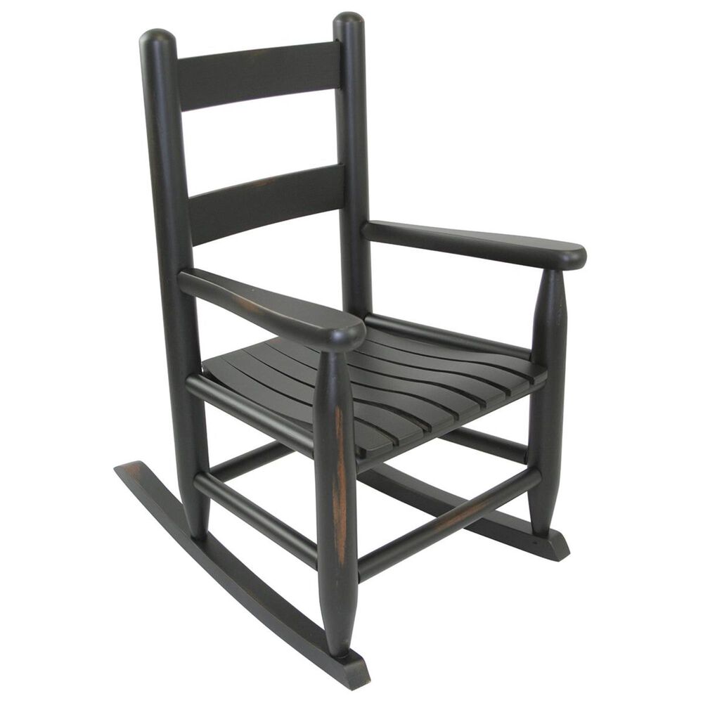 Lakeside Asheville Childs Rocking Chair in Woodleaf Black, , large