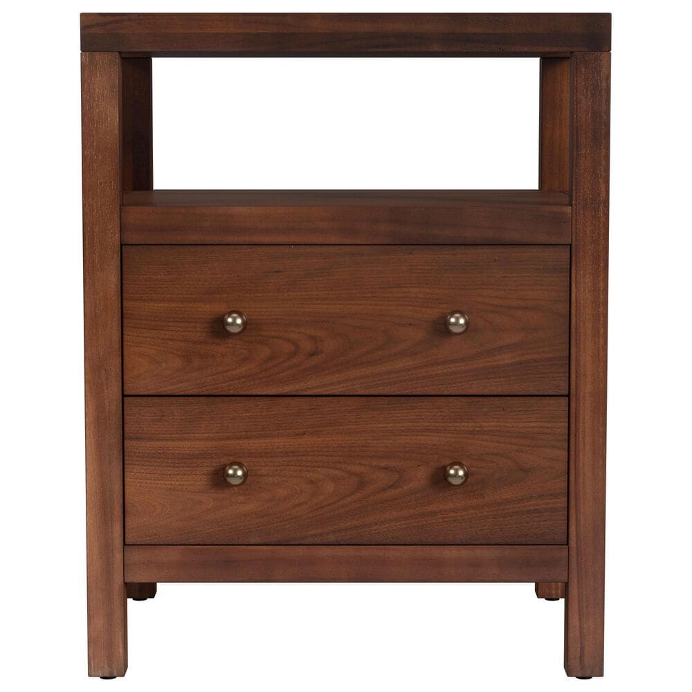 Butler Specialty Company Nora 2 Drawer Nightstand with Open Shelf in Walnut, , large