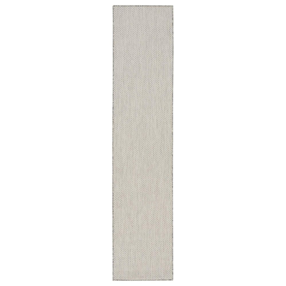 Nourison Courtyard Ivory and Silver 2"2" x 10" Indoor/Outdoor Runner, , large