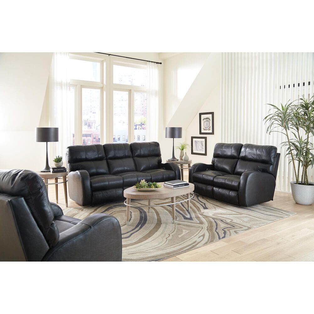 Catnapper Angelo Power Reclining Sofa with Power Headrest in Black, , large