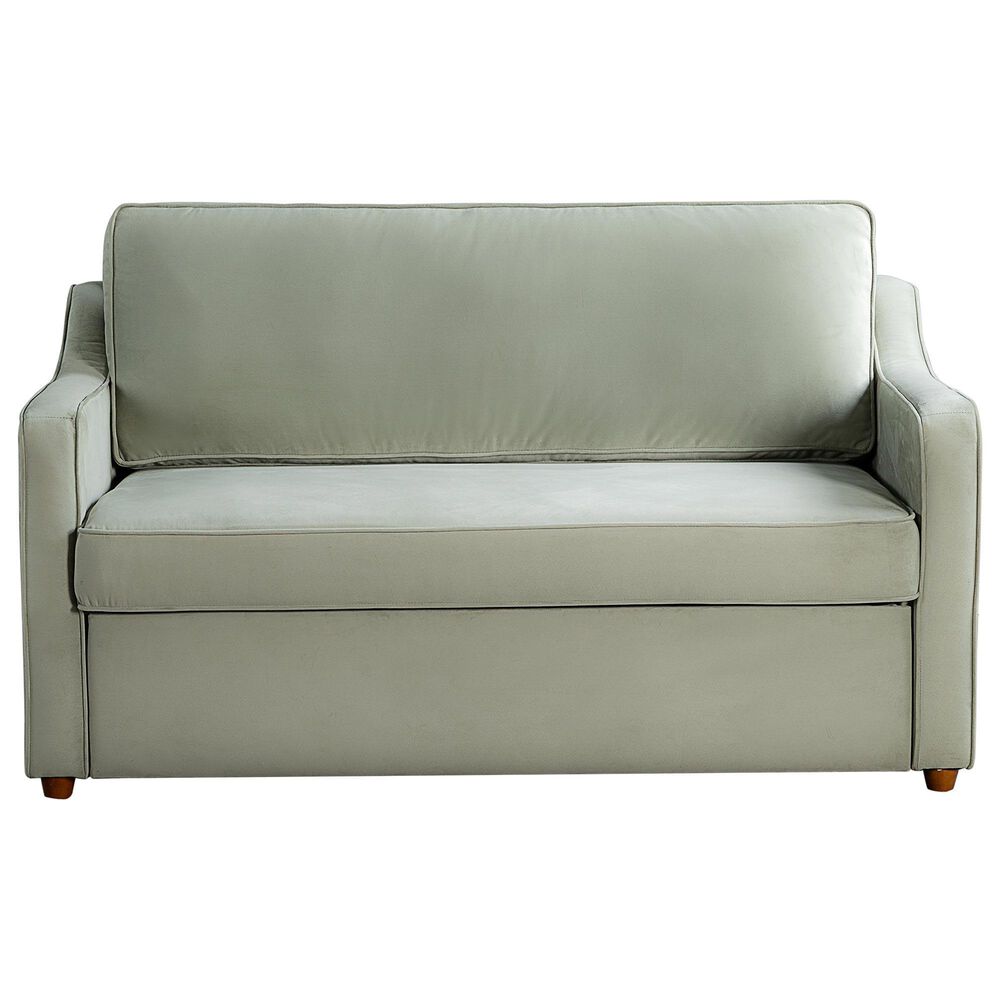 Lifestyle Solutions Delmar Convertible Loveseat with Sage Cushion in Brown, , large