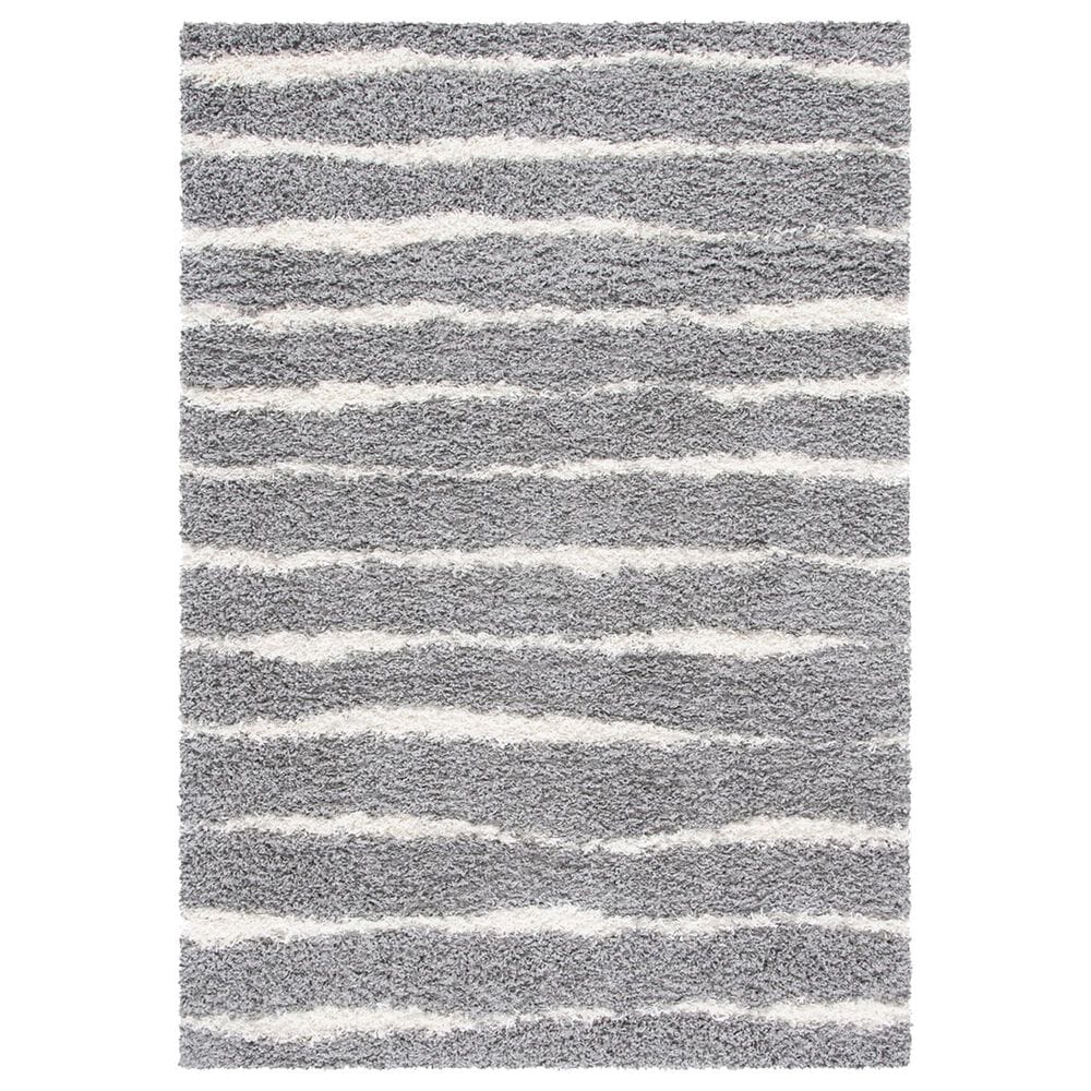 Safavieh Venus Shag VNS603J 6" x 9" Grey and Ivory Area Rug, , large