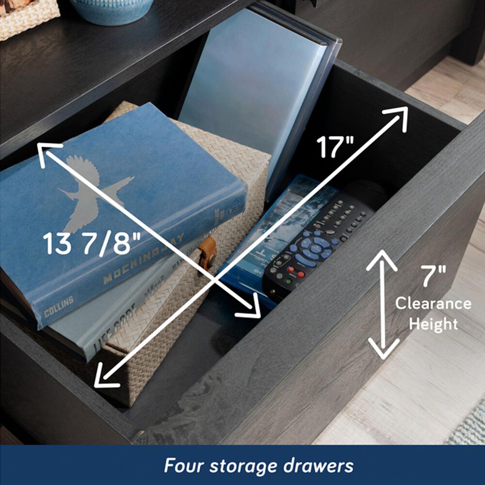Sauder Harvey Park 81&quot; TV Stand in Raven Oak, , large