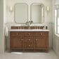 James Martin Vanities Lorelai 60" Double Vanity in Mid-Century Walnut with 3 cm Arctic Fall Solid Surface Top, , large