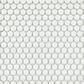 Emser Savvy White 1" x 1" Round on 11" x 12" Glazed Porcelain Mosaic Sheet, , large