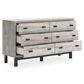 Ashley Vessalli 6-Drawer Dresser in Light Gray and Matte Black, , large