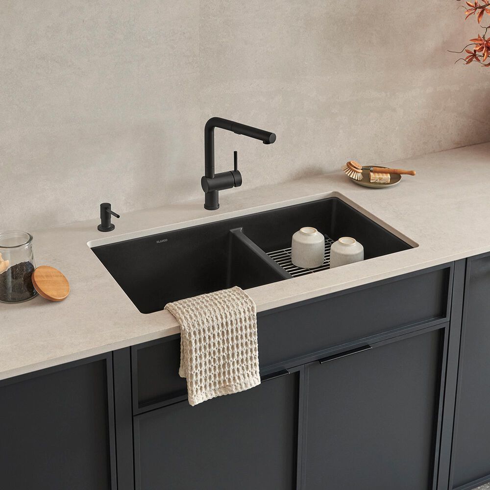 Blanco Precis 1-3/4 Double Sink in Coal Black, , large