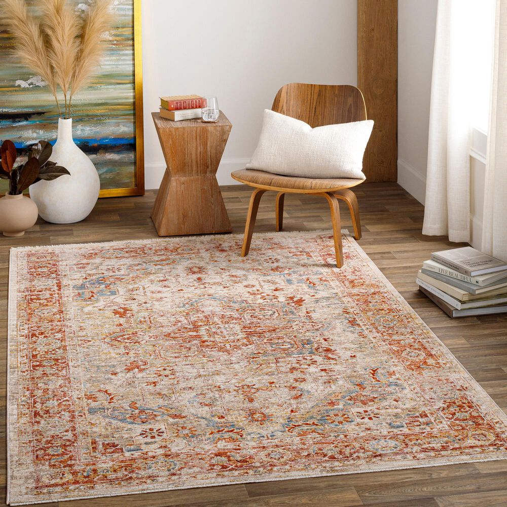 Surya Aspendos 5&#39; x 7&#39;5&quot; Light Gray, Rust, Denim, Ice Blue, Cream, Mustard and Black Area Rug, , large