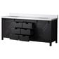 Lexora Home Marsyas 80" Double Bathroom Vanity in Brown with 2 cm White Cultured Marble Top and Rectangular Sinks, , large