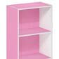 HOMLUX 3-Tier Open Shelf Bookcase in Pink and White, , large