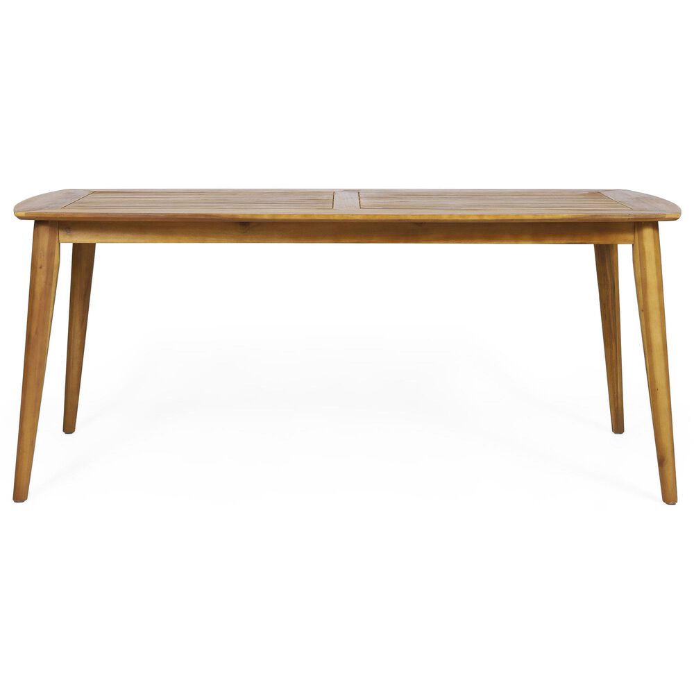 Hearth and Haven Outdoor Rectangular Dining Table in Teak - Table Only, , large