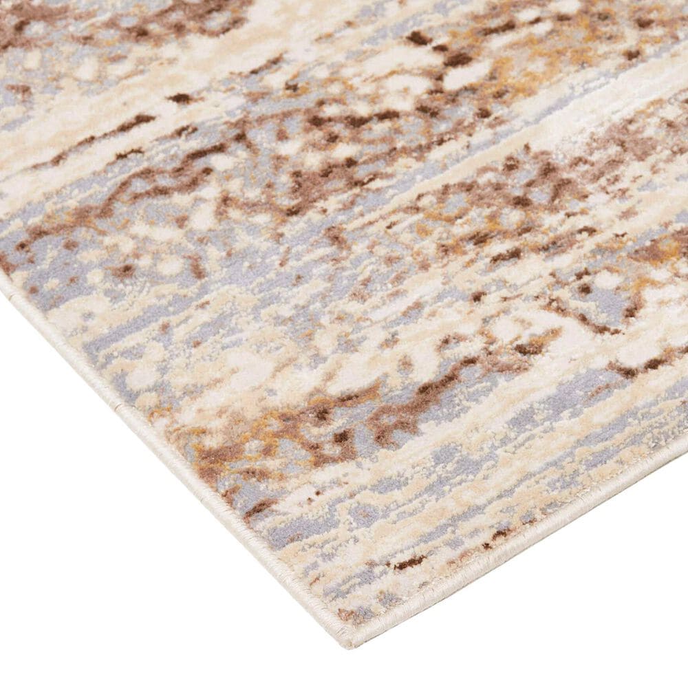 Feizy Parker 3705F 2&#39;6&quot; x 8&#39; Ivory and Gray Runner, , large