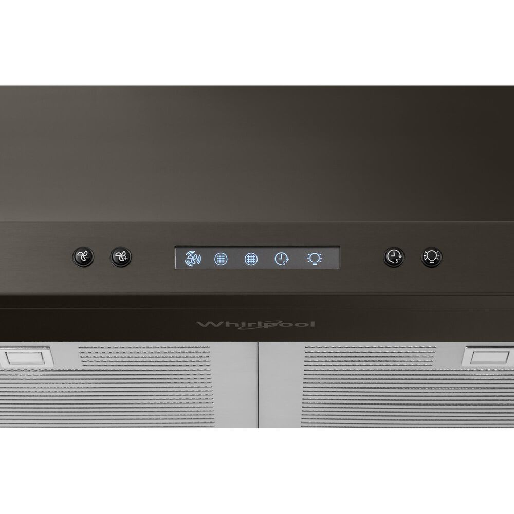 Whirlpool 30&quot; Chimney Wall Mount Range Hood in Fingerprint Black Stainless Steel, , large