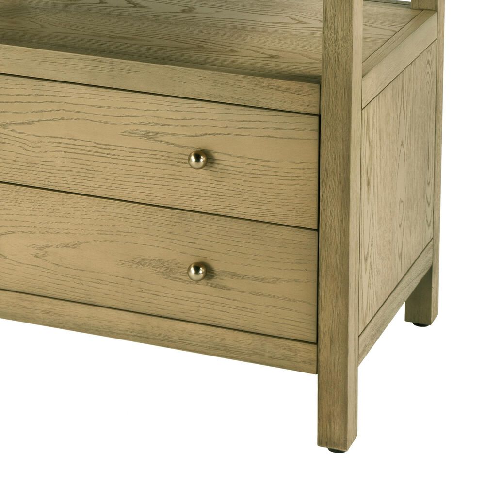 Butler Specialty Company Nora 2-Drawer Wide Nightstand with Open Shelf in Light Oak, , large