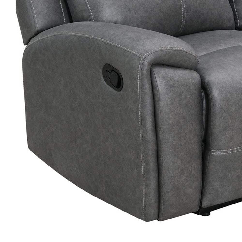 Steve Silver Gaston Manual Reclining Sofa in Graphite Gray, , large
