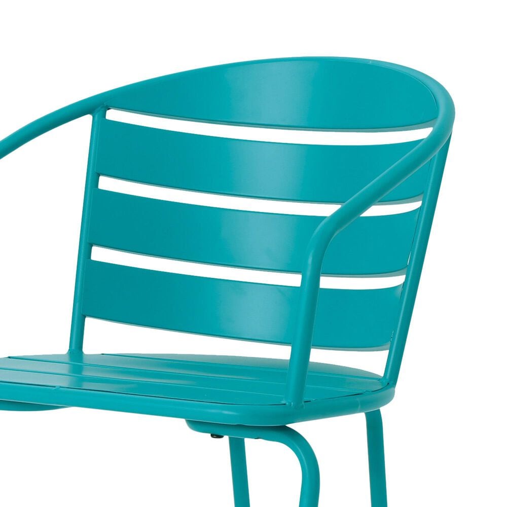 Hearth and Haven Santa Monica 3-Piece Outdoor Bistro Set in Teal, , large