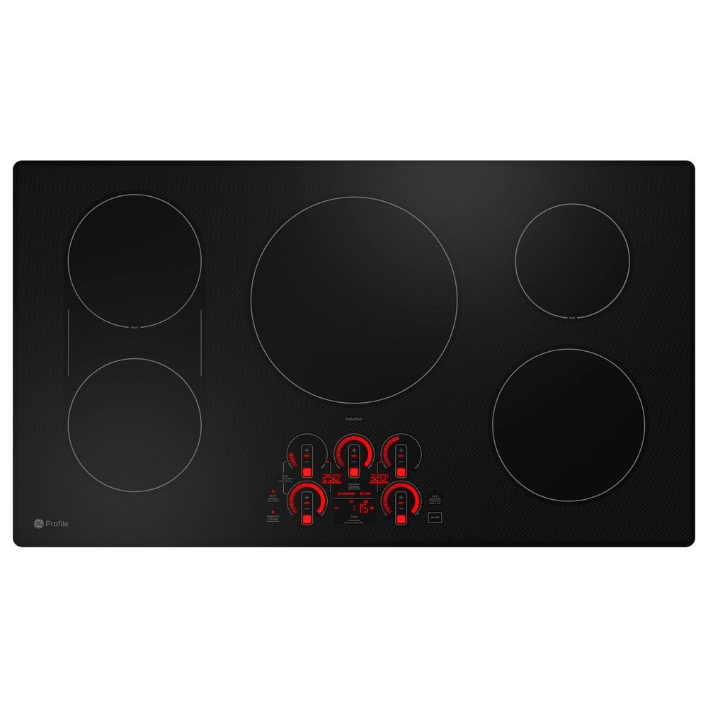 GE Profile 2-Piece Kitchen Package with Stainless Steel 30" Smart Built-In Double Wall Oven and Black 36" Energy Star Induction Cooktop, , large
