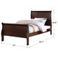 Crown Mark Louis Philip Twin Sleigh Bed in Cherry, , large