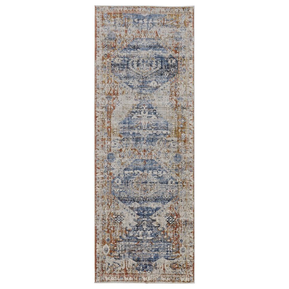 Feizy Kaia 39HWF 2"6" x 10" Blue and Red Runner, , large