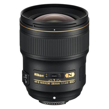 Nikon AF-S Nikkor 28mm F/1.4E ED Wide-Angle Lens in Black, , large