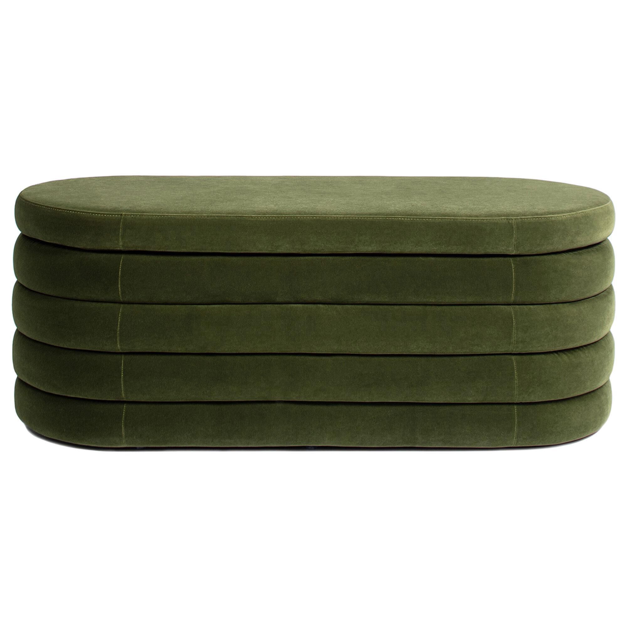 Jennifer Taylor Home Fuji Storage Bench in Olive Green