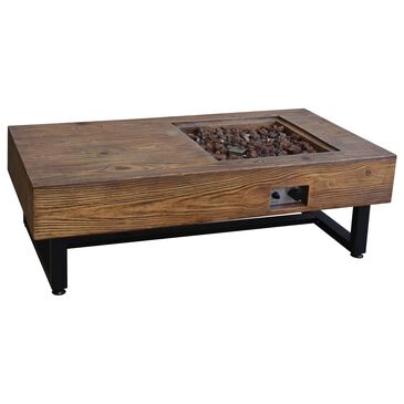 Elementi Fire Naples Rectangle Natural Gas Fire Table in Red Wood, , large