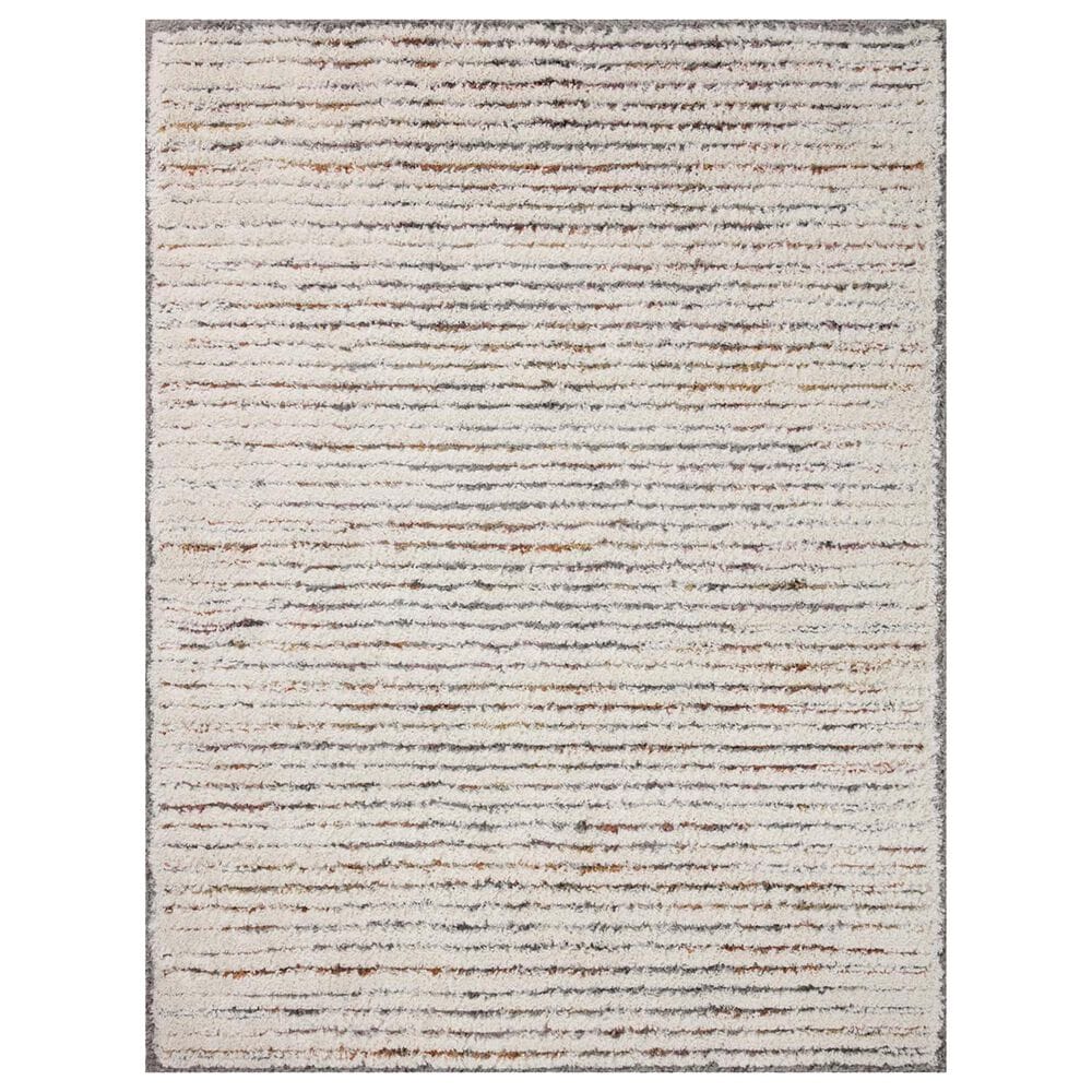 Loloi Levitt Shag 9"3" x 13" Ivory and Multicolor Area Rug, , large