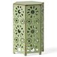 Hearth and Haven Galore 14" Outdoor Hexagon Metal Side Table with Sunburst Cut Out Design in Green, , large