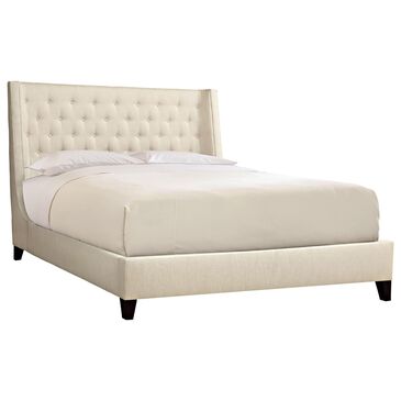 Bernhardt Maxime King Upholstered Wing Panel Bed in Cream, , large