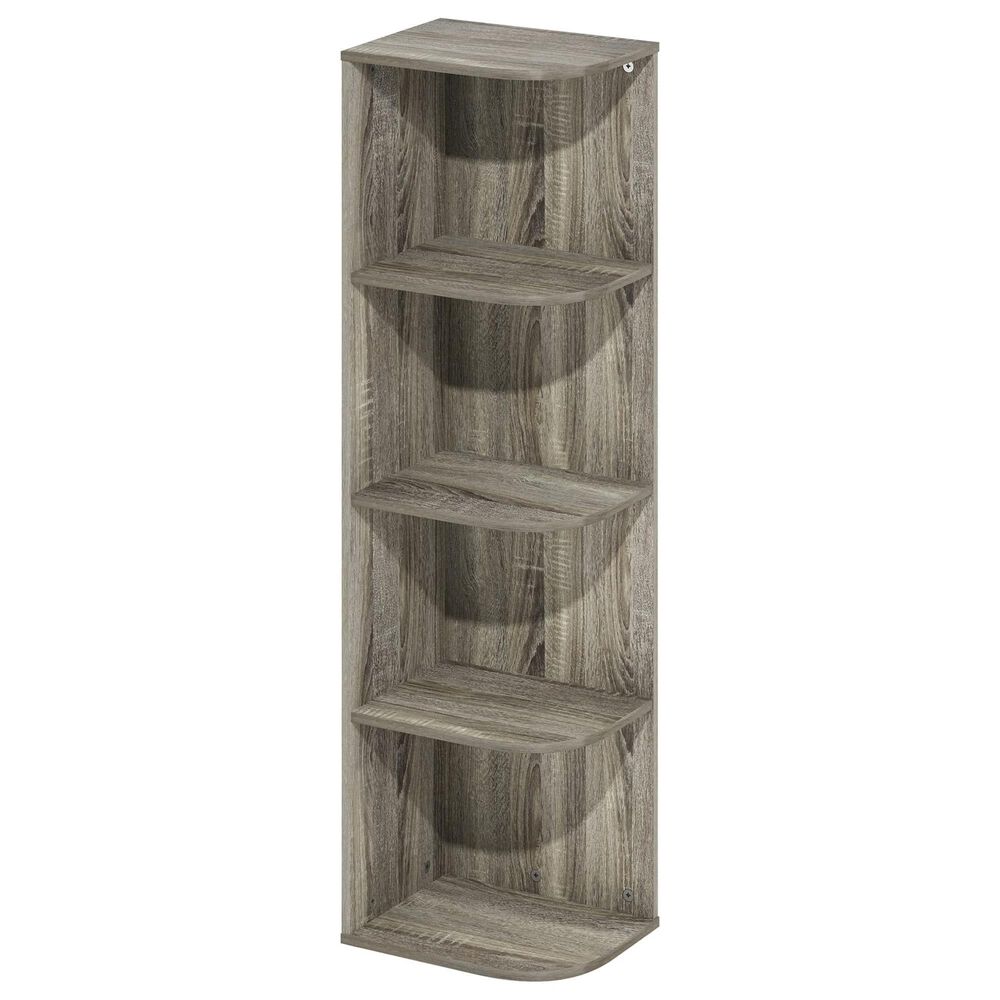 HOMLUX 4-Tier Corner Open Shelf Bookcase in French Oak, , large