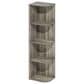 HOMLUX 4-Tier Corner Open Shelf Bookcase in French Oak, , large