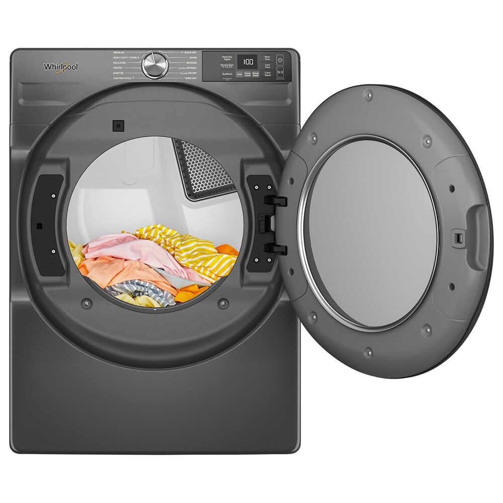 Whirlpool 7.4 cu. ft. Smart Front Load Electric Dryer with Wrinkle Shield Option in Volcano Black, , large