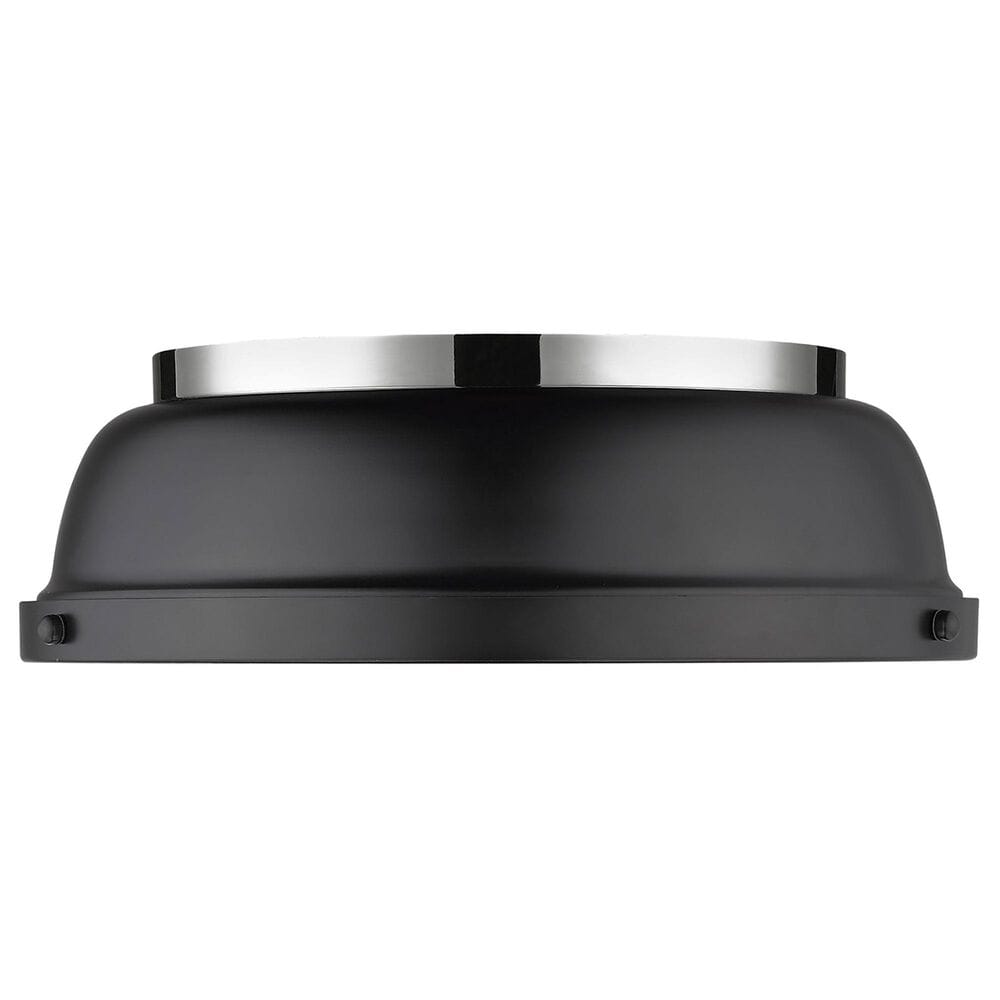 Golden Lighting Duncan 14&quot; Flush Mount in Chrome and Matte Black, , large
