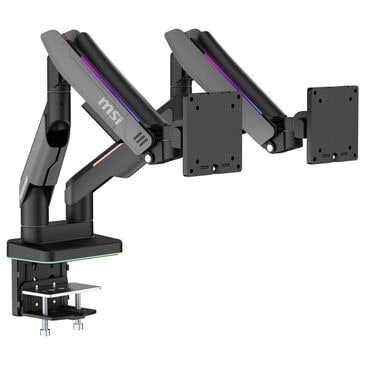 MSI Dual Monitor Mounting Arms in Matte Black and Painted Gray, , large