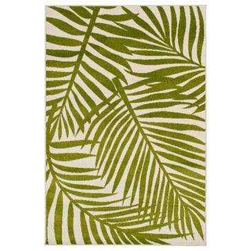 Central Oriental Terrace Tropic Tropical 7"10" x 9"10" Snow and Leaf Area Rug, , large