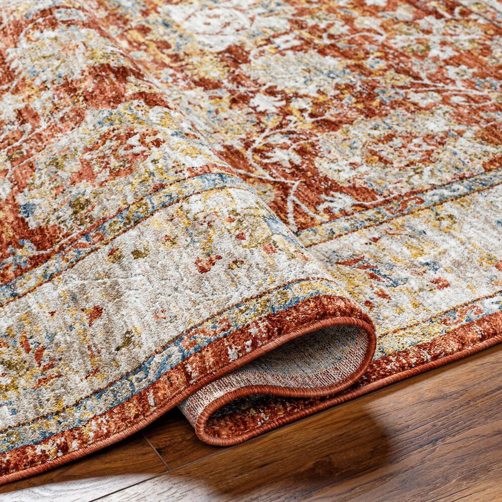 Surya Mona Lisa 7&#39;10&quot; Round Light Sage, Tan, Brick Red, Mustard, Dark Blue and Olive Area Rug, , large