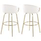 LumiSource Claire Swivel Barstool with Cream Velvet Upholstery in Gold (Set of 2), , large