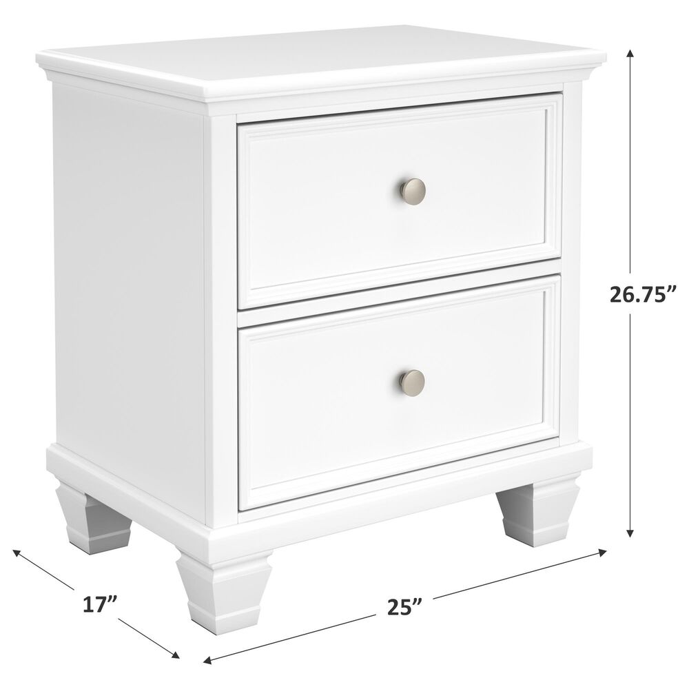 Ashley Fortman 2-Drawer Nightstand in White, , large