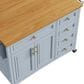 HOMLUX 52"" Kitchen Island with Drop Leaf in Blue Grey, , large
