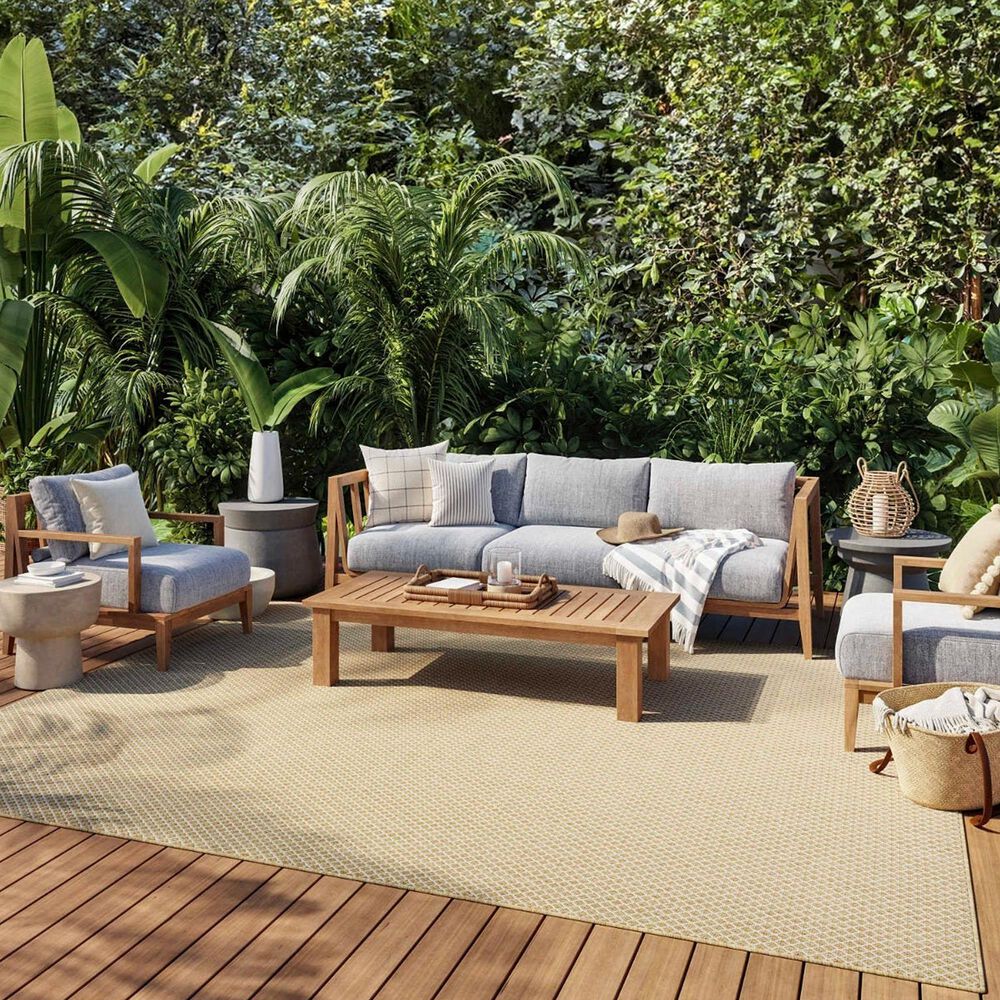 Nourison Courtyard Natural 8&#39; x 10&#39; Indoor/Outdoor Area Rug, , large