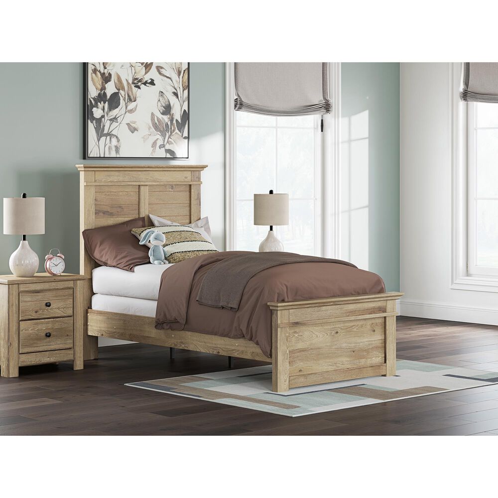Ashley Makidern 2-Piece Twin Panel Bedroom Set in Natural Brown, , large