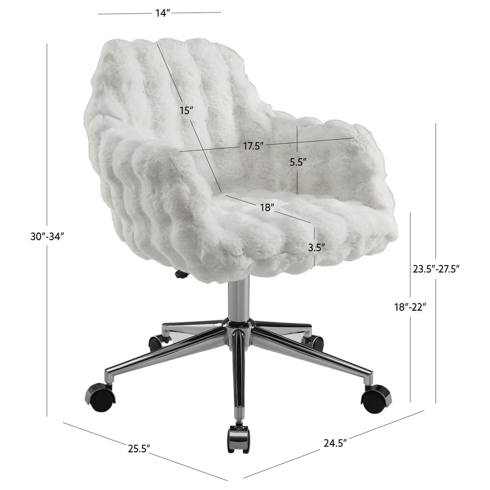 Linon Home Decor Fiona Office Chair with White Cloud Bubble Cushion in Silver, , large