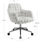 Linon Home Decor Fiona Office Chair with White Cloud Bubble Cushion in Silver, , large